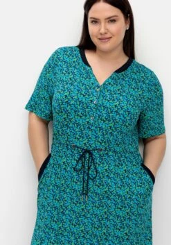 Sheego Jerseykleid Mit Alloverdruck Und Sportiven Details -Shego Kleidung Geschaft 14890602119 04QBQ 02 SH