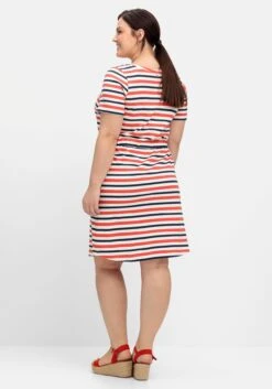 Sheego Gestreiftes Jerseykleid Mit Taillen-Tunnelzug -Shego Kleidung Geschaft 14892401786 04QDM 02 SH