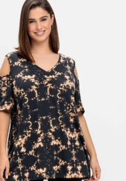 Sheego Batik-Shirt Mit Cut-outs An Der Schulter -Shego Kleidung Geschaft 14894801491 04QO5 02 SH