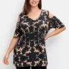 Sheego Batik-Shirt Mit Cut-outs An Der Schulter