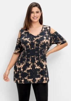 Sheego Batik-Shirt Mit Cut-outs An Der Schulter