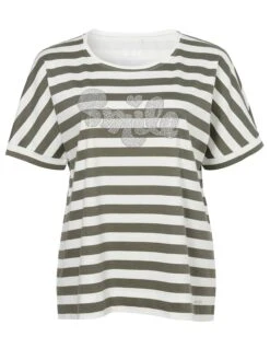 Halbarm-Sweatshirt Mit Streifen Und Glitzer