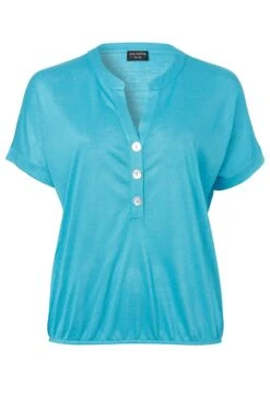 Jerseyshirt Aus Flammgarn, Mit Gerafftem Saum