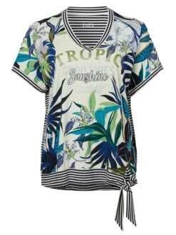 Bedrucktes Shirt Mit Knotendetail Am Saum