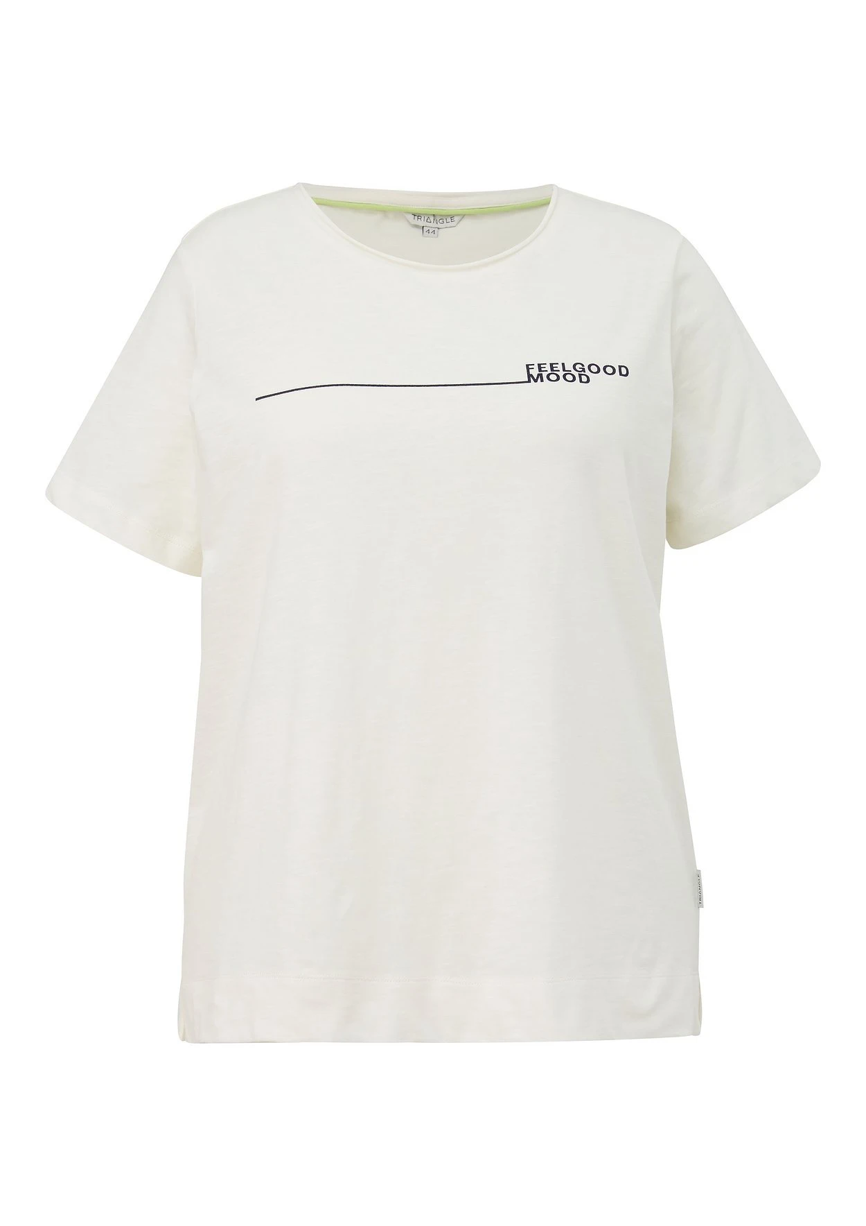 Triangle T-Shirt Mit Wordingprint, In Flammgarnstruktur 1 Triangle T-Shirt Mit Wordingprint, In Flammgarnstruktur