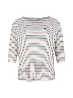 Shirt Mit Streifen Und 3/4-Arm
