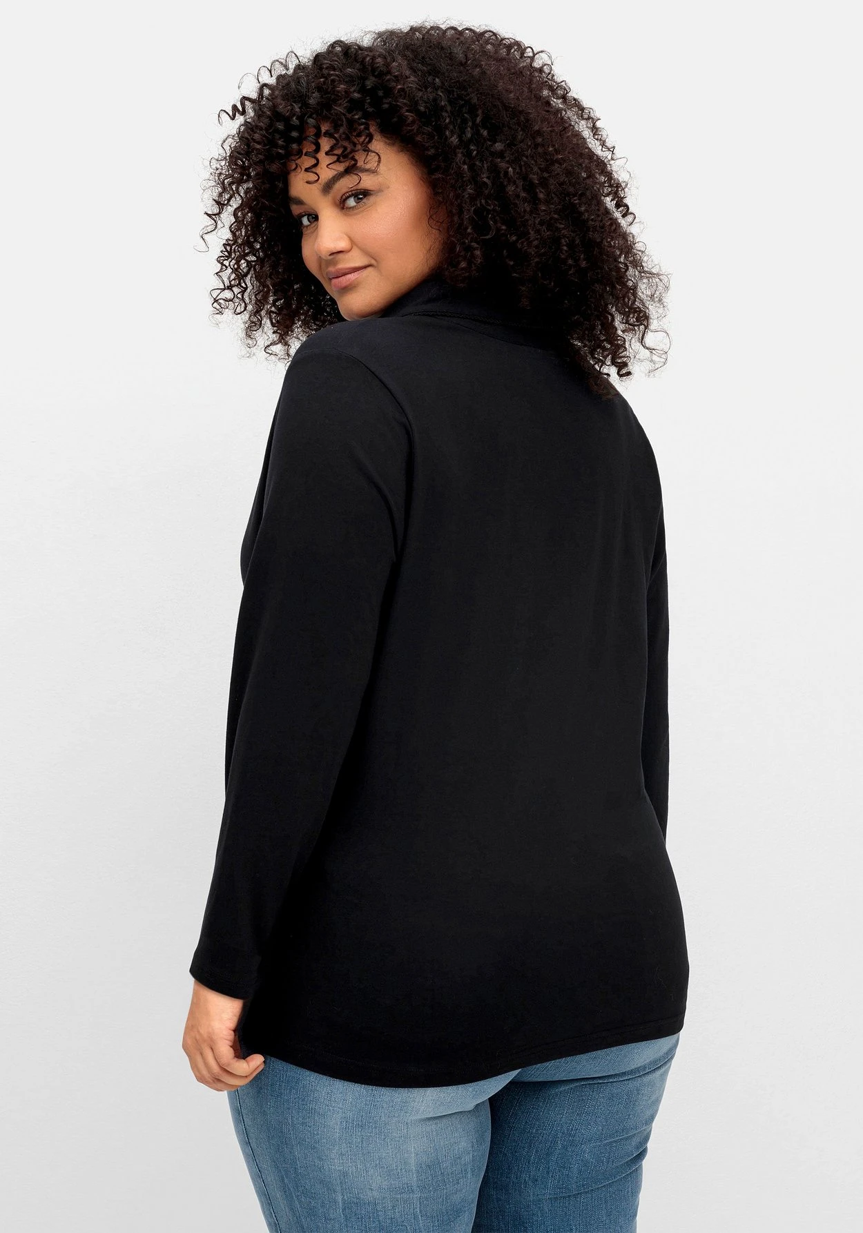 Langarmshirt Mit Tiefem Reverskragen 2 Langarmshirt Mit Tiefem Reverskragen – Bild 2