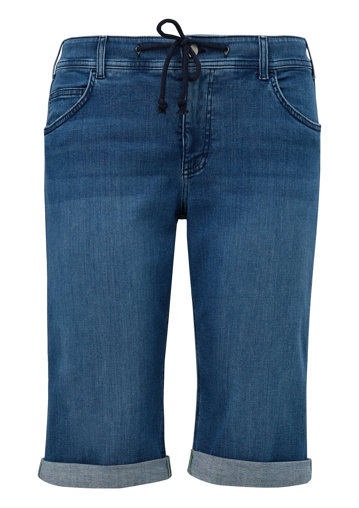 Triangle Jeansshorts Mit Tunnelzug Und Kordel Am Bund 1 Triangle Jeansshorts Mit Tunnelzug Und Kordel Am Bund