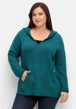 Sheego Kapuzenpullover Mit Kaschmiranteil, In Melierter Optik