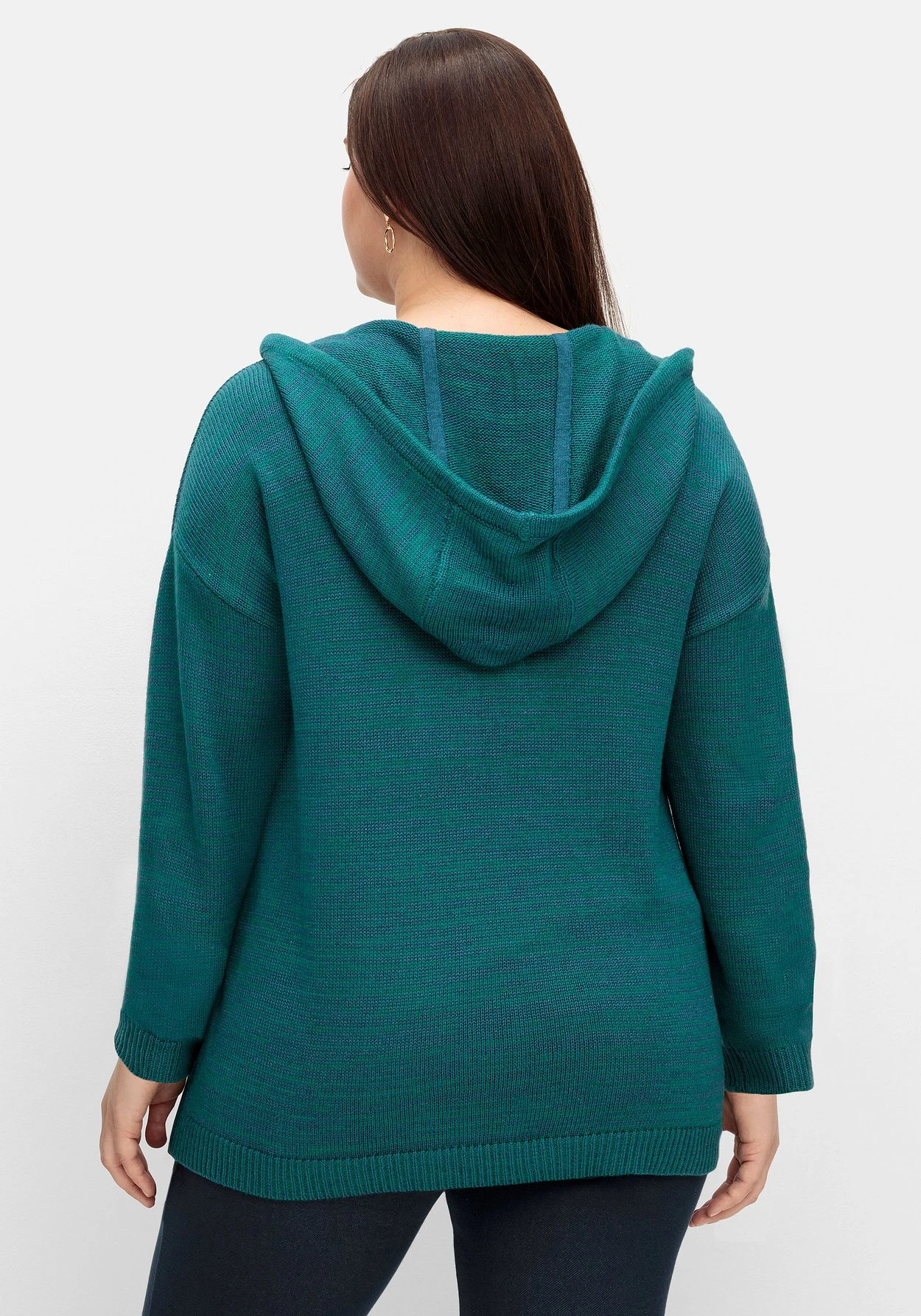 Sheego Kapuzenpullover Mit Kaschmiranteil, In Melierter Optik 2 Sheego Kapuzenpullover Mit Kaschmiranteil, In Melierter Optik – Bild 2