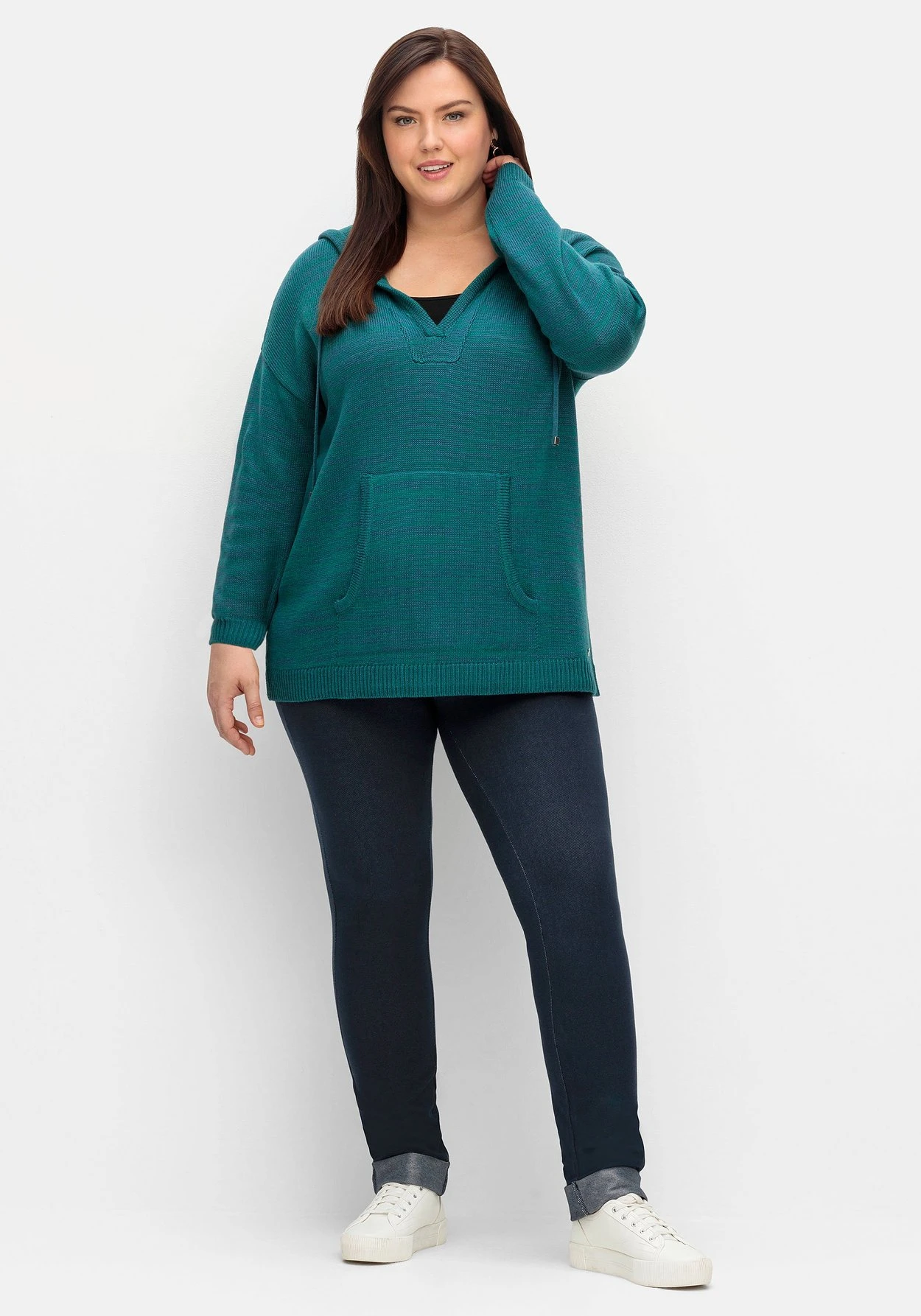 Sheego Kapuzenpullover Mit Kaschmiranteil, In Melierter Optik 4 Sheego Kapuzenpullover Mit Kaschmiranteil, In Melierter Optik – Bild 4