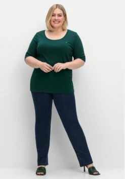 Sheego T-Shirt Mit Verlängertem Halbarm -Shego Kleidung Geschaft 14979901685 04SV5 02 SH