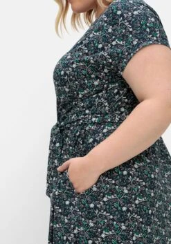 Sheego Jerseykleid Mit Blumenprint Und Bindegürtel -Shego Kleidung Geschaft 14999402119 04TS7 02 SH