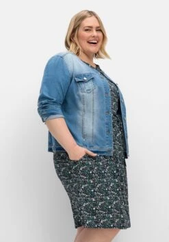 Sheego Jerseykleid Mit Blumenprint Und Bindegürtel -Shego Kleidung Geschaft 14999402119 04TS8 02 SH