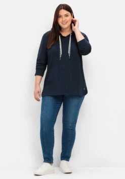 Sheego Kapuzensweatshirt Mit Doppelten Bändern -Shego Kleidung Geschaft 15000000035 04TWF 02 SH