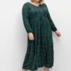 Sheego Jerseykleid Mit Minimalprint Und Taillen-Tunnelzug