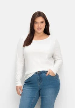 Sheego Leicht Tailliertes Langarmshirt Im Doppelpack -Shego Kleidung Geschaft 15009802246 04UTL 02 SH