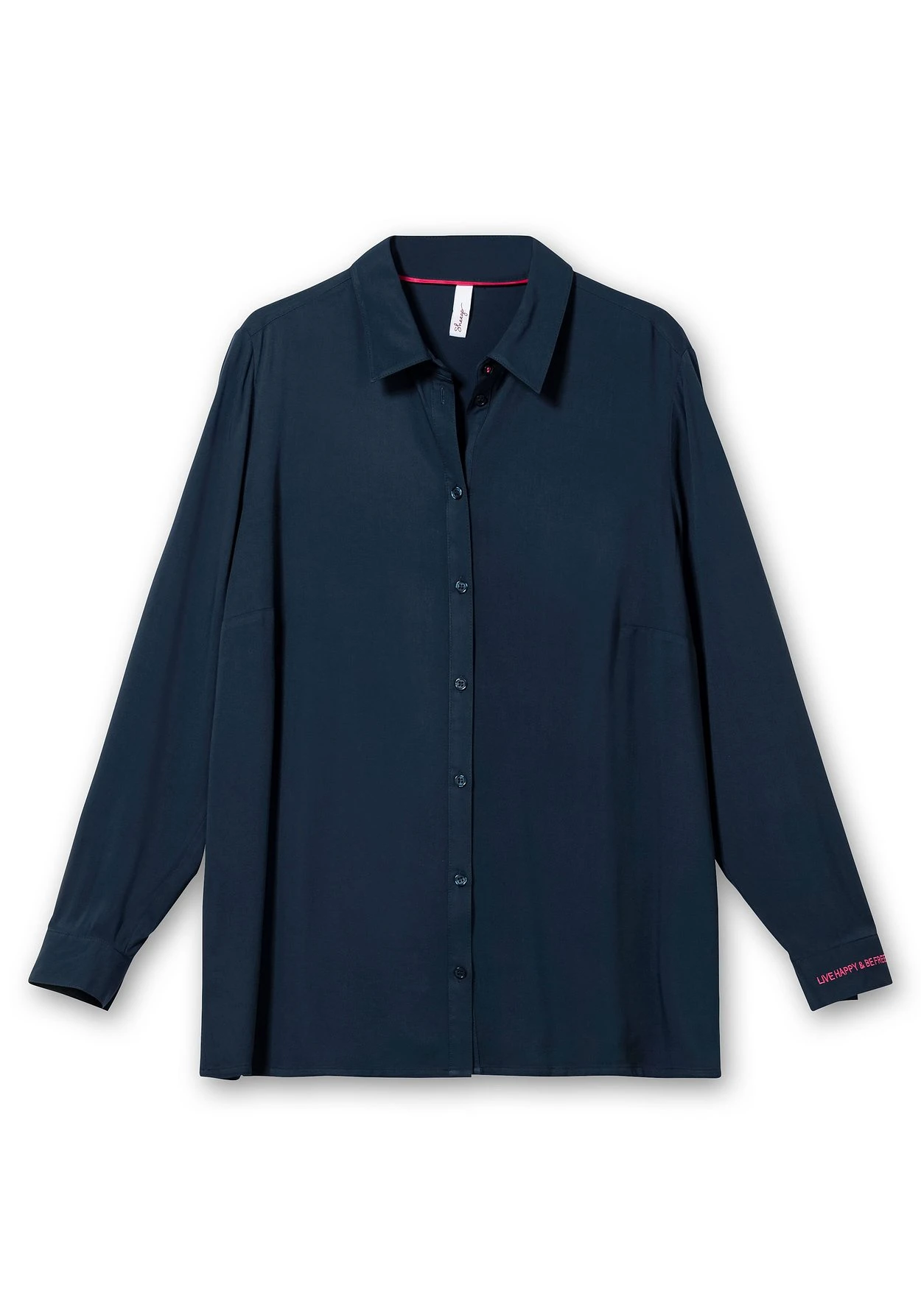 Sheego Twillbluse Mit Wordingprint Am Ärmelsaum 3 Sheego Twillbluse Mit Wordingprint Am Ärmelsaum – Bild 3