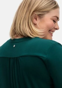 Sheego Shirt Im Material-Mix, Mit Bindeband Am Ausschnitt -Shego Kleidung Geschaft 15014101685 04UNG 02 SH