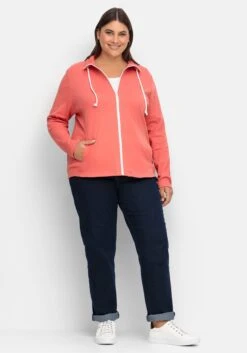 Sheego Sweatjacke Mit Stehkragen Und Kontrastdetails 9 Sheego Sweatjacke Mit Stehkragen Und Kontrastdetails -Shego Kleidung Geschaft 15069500268 04VLJ 02 SH